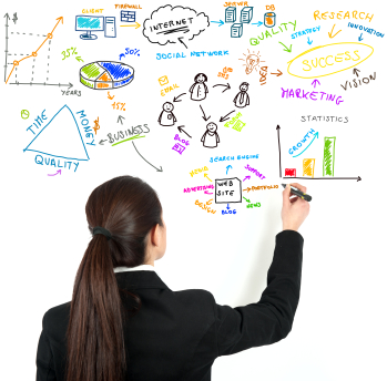 successful businesswoamn shows advantages of using our scheduling software for tutoiring services