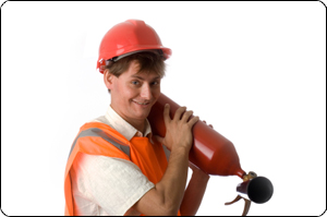 fire extinguisher maintenance worker