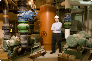 Furnace maintenance worker