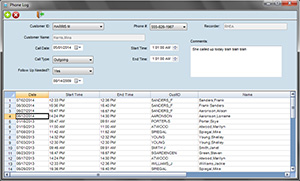 Caller ID phone log