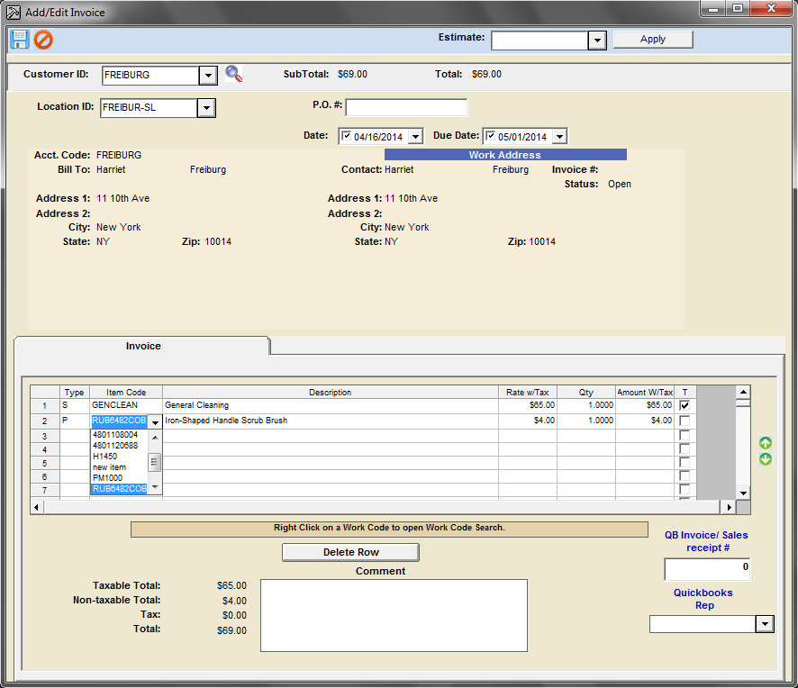 Inventory Manager - Scheduling Manager interface