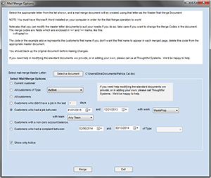mail merge letters in customer management software