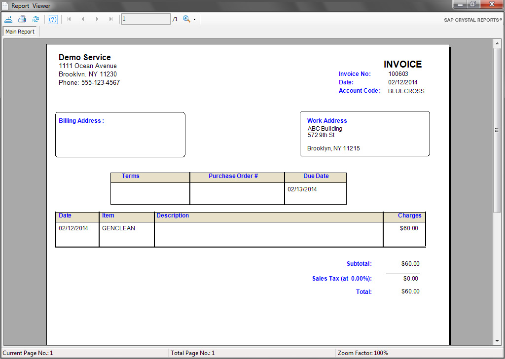 account staement example in Scheduling Manager
