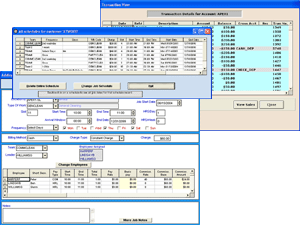 Customer account history screen