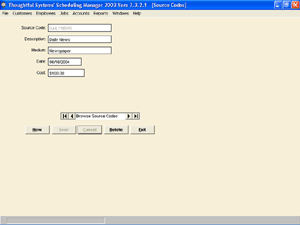 Source codes in scheduling manager