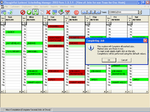 Bulk completions illustration in Scheduling Manager calendar