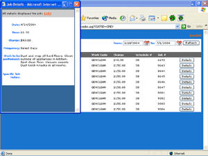 Schedule view screen in web-based program
