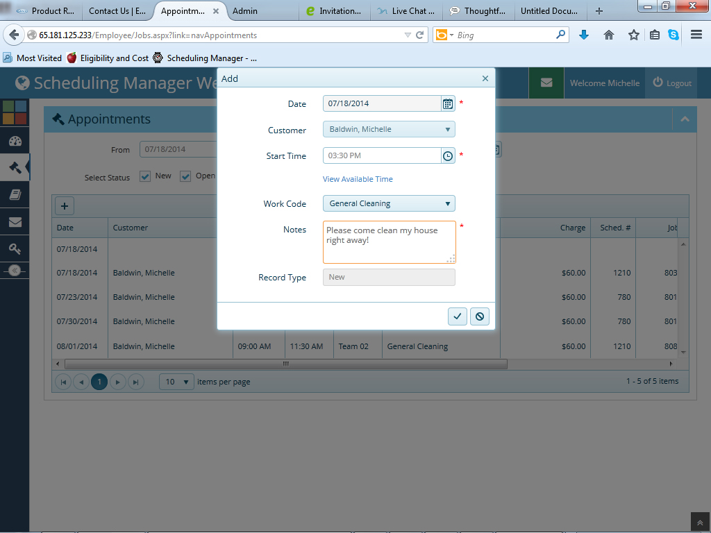 Customer Portal Booking Appointments